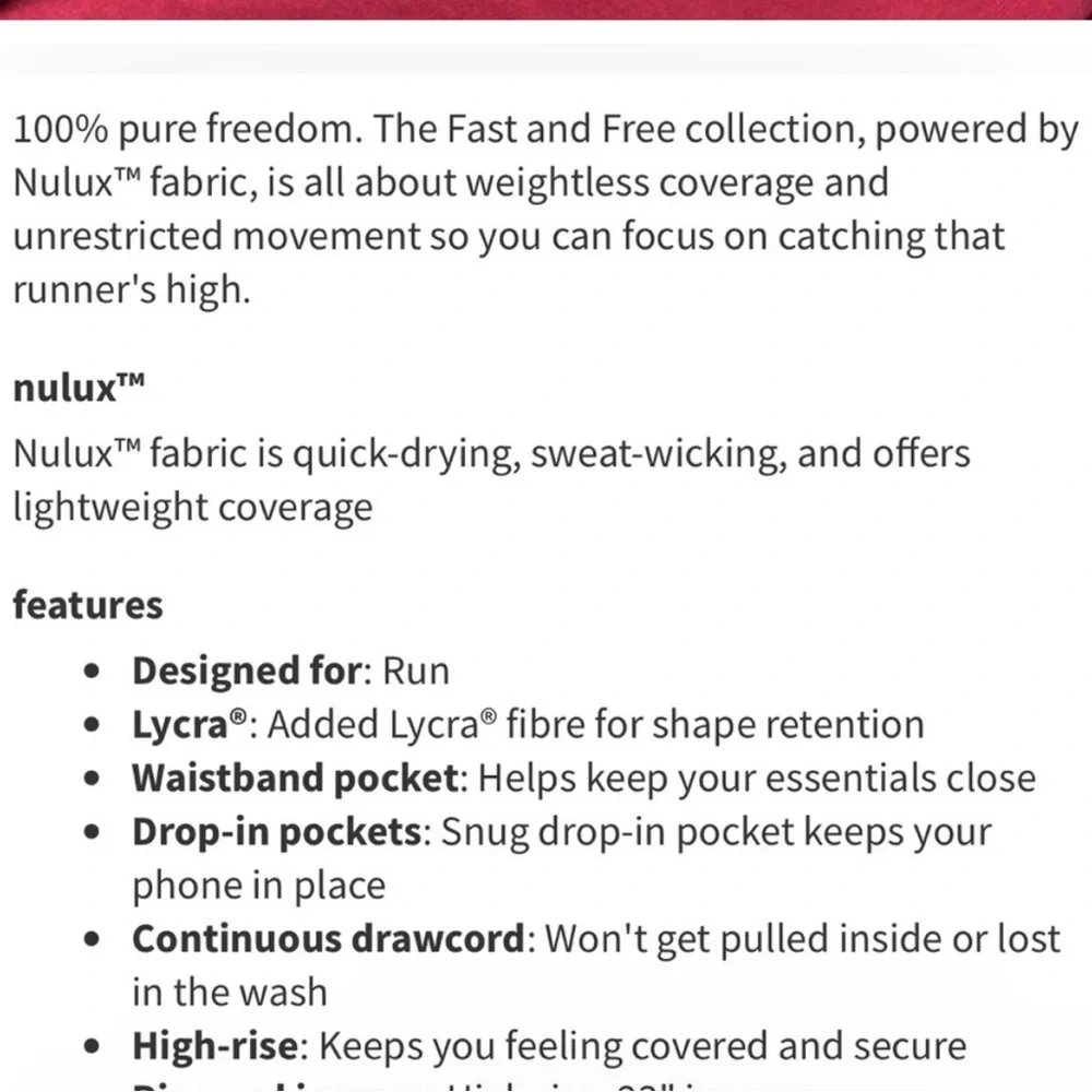 Lululemon Fast & Free High Rise Leggings‎ - Picture 9 of 12